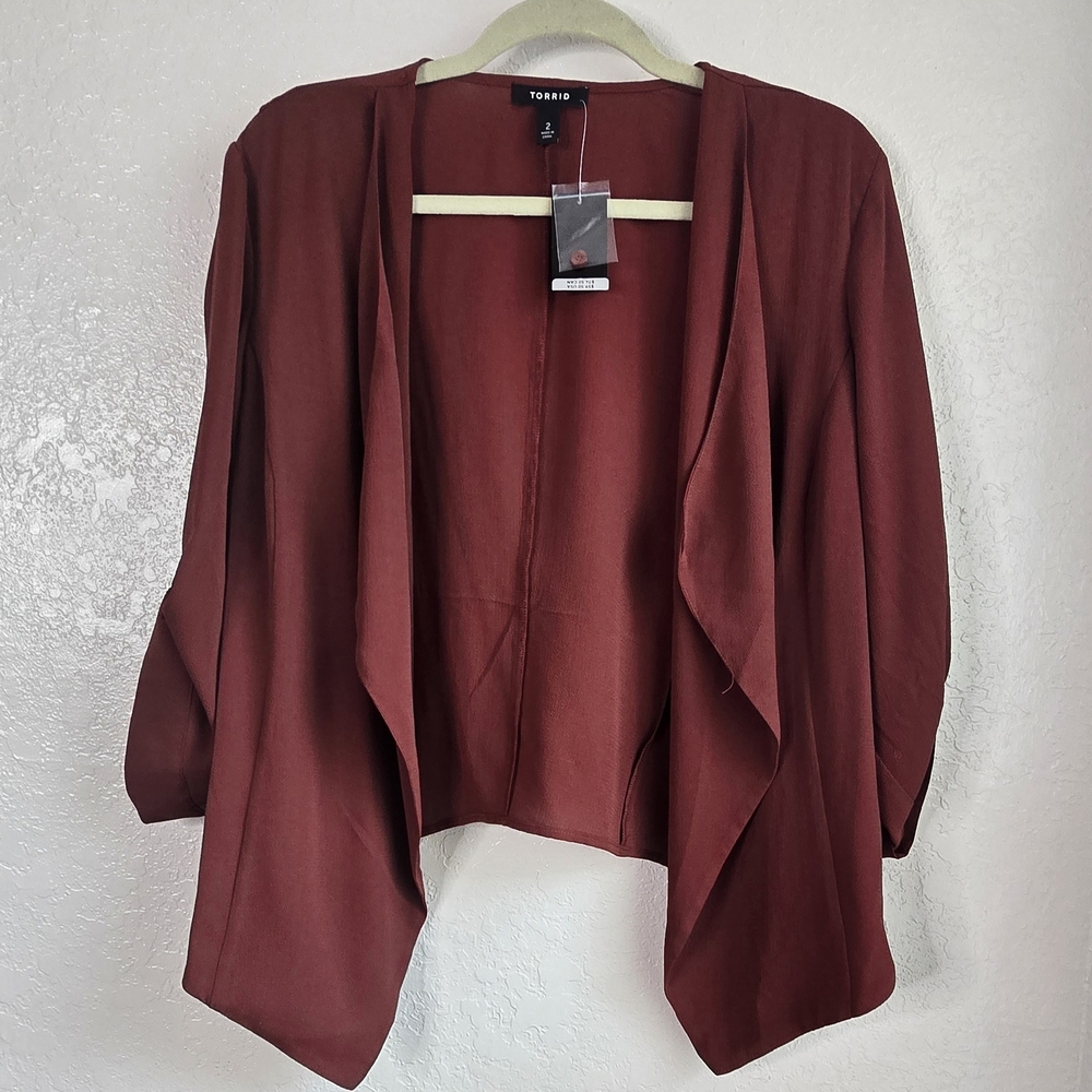 Torrid Women's Deep Red Open Front Blazer